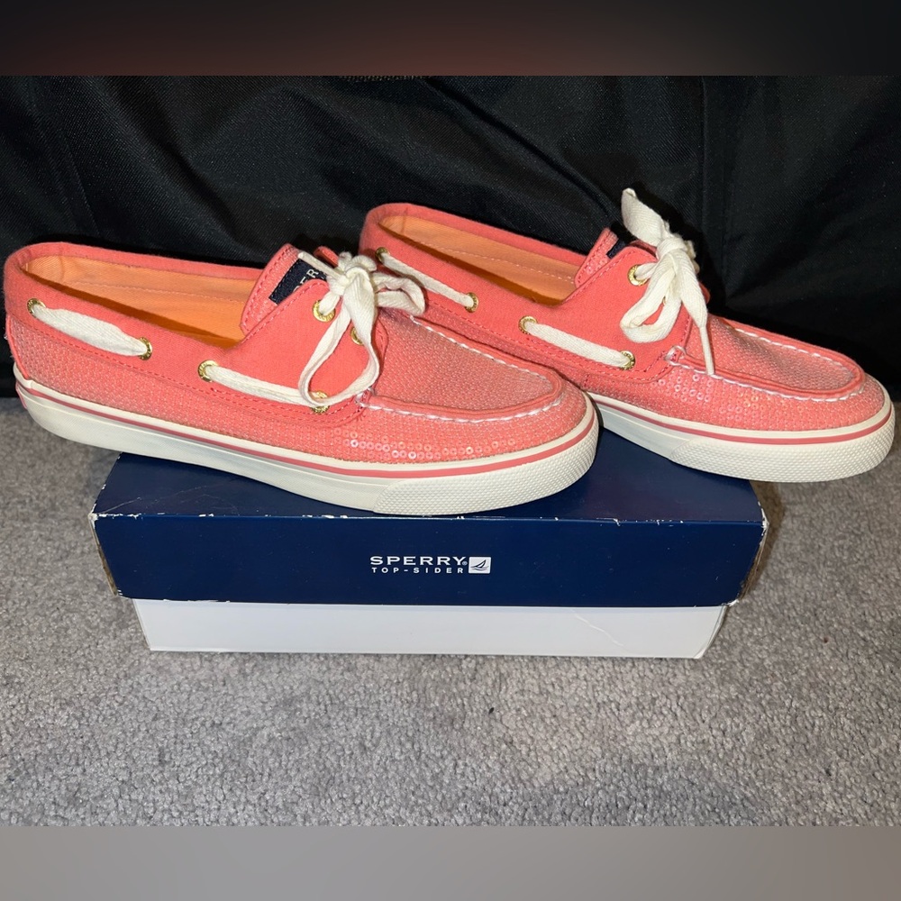Sperry Top-Sider Women’s 7M Bahama Coral Jersey Sequin